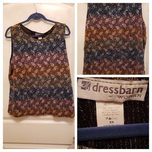 Round neck lacey leaf pattern tank top